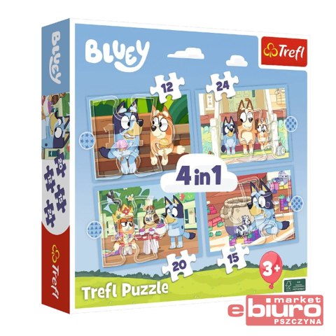 PUZZLE 4W1 BLUEY I JEGO ŚWIAT 34637 TREFL