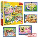 PUZZLE 4W1 PODWODNE ŻYCIE SPONGEBOBA 34674 TREFL