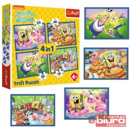 PUZZLE 4W1 PODWODNE ŻYCIE SPONGEBOBA 34674 TREFL