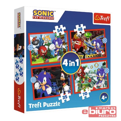 PUZZLE 4W1 PRZYGODY SONICA 34625 TREFL