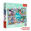 PUZZLE 4W1 SZALONY DZIEŃ LILO&STITCH TREFL