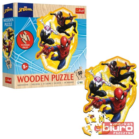 PUZZLE 50 DREWNIANE KONTUR SPIDER-MAN GOTOWY W AKC