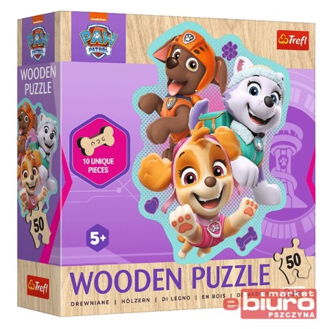 PUZZLE 50 DREWNIANE KONTUROWE WESOŁA GROM PIESKÓW