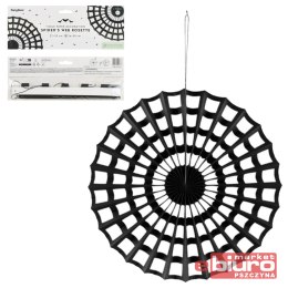 ROZETA DEKORACYJNA PAJĘCZYNA CZARNY 50CM PARTYDECO