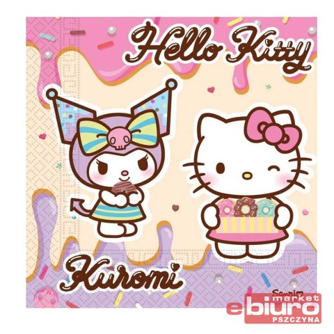 SERWETKI PAP HELLO KITY AND KUROMI 33X33CM A'20 GO