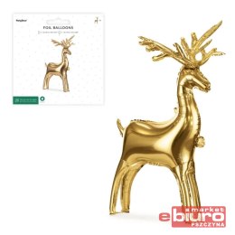 STOJĄCY BALON FOLIOWY RENIFER 83X52CM ZŁOTY PARTYD