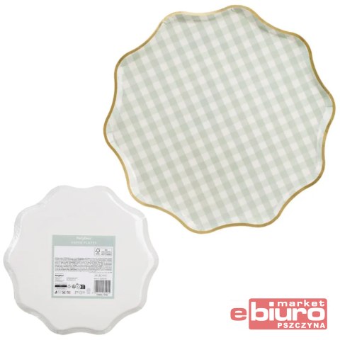 TALERZYKI KRATKA 23CM MIX A'6 PARTYDECO