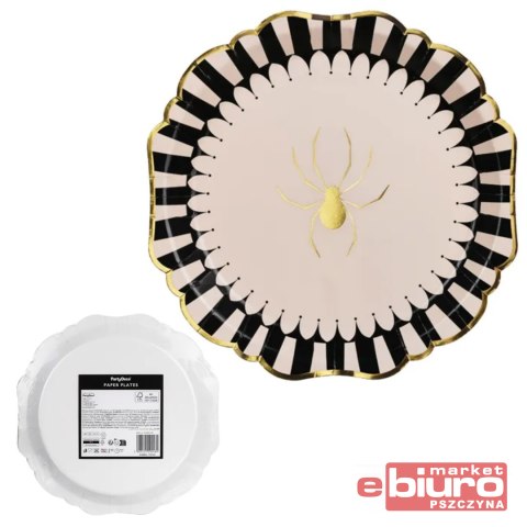 TALERZYKI PAJĄK 23CM MIX A'6 PARTYDECO