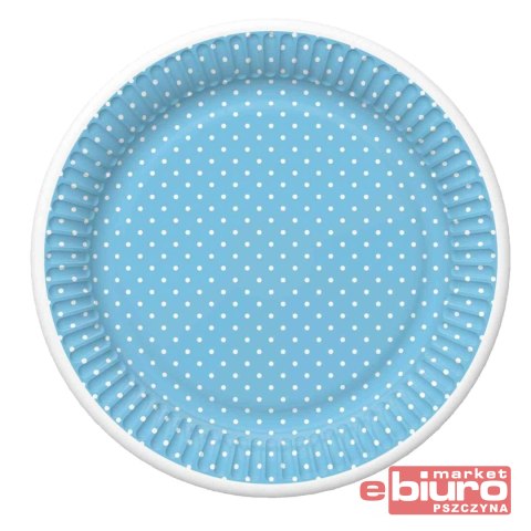 TALERZYKI PAPIER ŚR 227MM A'8 NIEBIESK KROP RAMKA