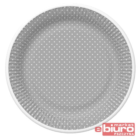 TALERZYKI PAPIER ŚR 227MM A'8 SZARY KROPKI RAMKA