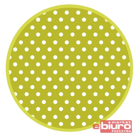 TALERZYKI PAPIER ŚR 227MM A'8 ZIELONY GROSZKI POL