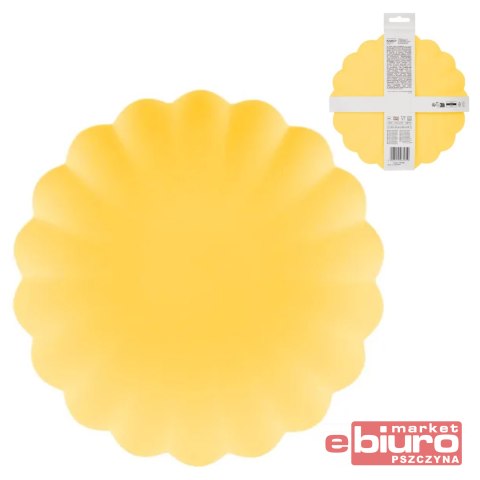 TALERZYKI PLASTIK FALBANKA 22X22CM ŻÓŁTY A'4 PARTY