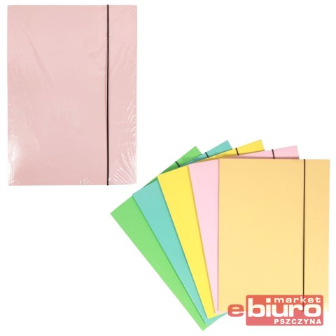 TECZKA A4 Z GUMKĄ CF-8 LAMINOWA PASTELOWA MIX A'10