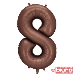 BALON FOLIOWY CYFRA 8 86CM MOCCA PARTYDECO
