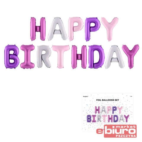 BALON FOLIOWY HAPPY BIRTHDAY 340X35CM MIX PARTYDEC