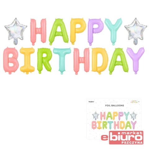 BALON FOLIOWY HAPPY BIRTHDAY 395X35CM MIX PARTYDEC