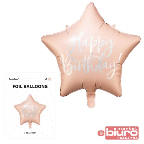 BALON FOLIOWY HAPPY BIRTHDAY 40CM J PUDROWY RÓŻ PA