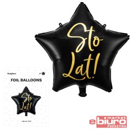 BALON FOLIOWY STO LAT 40CM CZARNY PARTYDECO