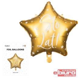 BALON FOLIOWY STO LAT 40CM ZŁOTY PARTYDECO