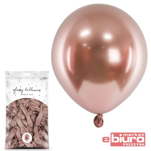 BALONY GLOSSY 12CM RÓŻOWE ZŁOTO A'50 PARTYDECO