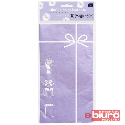 BIBUŁKA DO PAKOW PREZ 50X70CM FIOLETOWA INTERDRUK