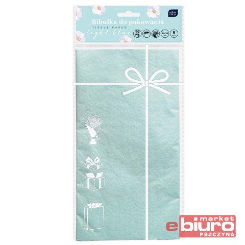 BIBUŁKA DO PAKOW PREZ 50X70CM JASNONIEB INTERDRUK