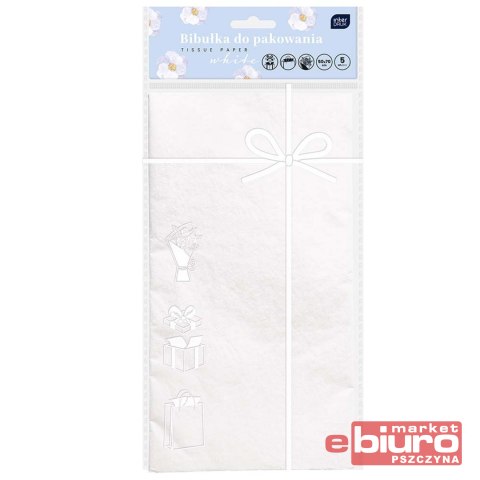 BIBUŁKA DO PAKOWANIA PREZ 50X70CM BIAŁA INTERDRUK