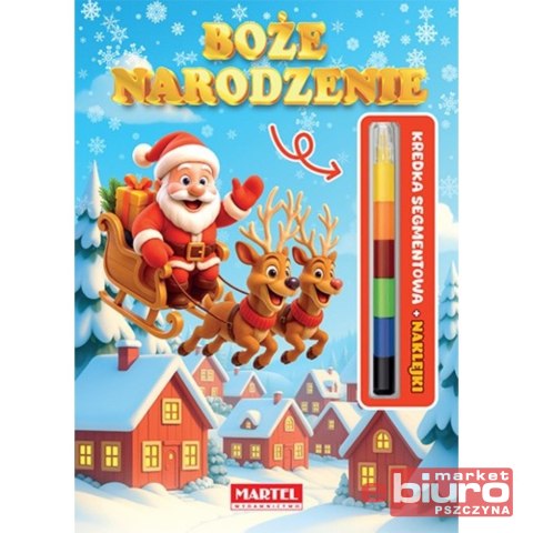 KOLOROWANKA BOŻE NARODZENIE NAKLEJKI KREDKA MARTEL