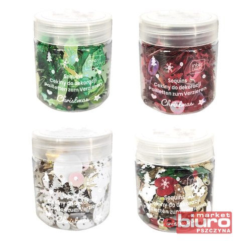 CEKINY DO DEKORACJI 30G CHRISTMAS INTERDRUK