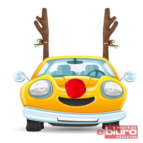 DEKORACJA NA SAMOCHÓD ROGI RENIFERA I NOS GODAN