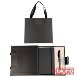 DŁUGOPIS + NOTES W ETUI PREMIUM CZARNY CRESCO