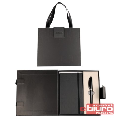 DŁUGOPIS + NOTES W ETUI PREMIUM CZARNY CRESCO