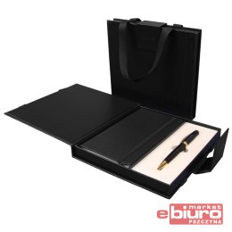 DŁUGOPIS + NOTES W ETUI PREMIUM CZARN/ZŁOTY CRESCO