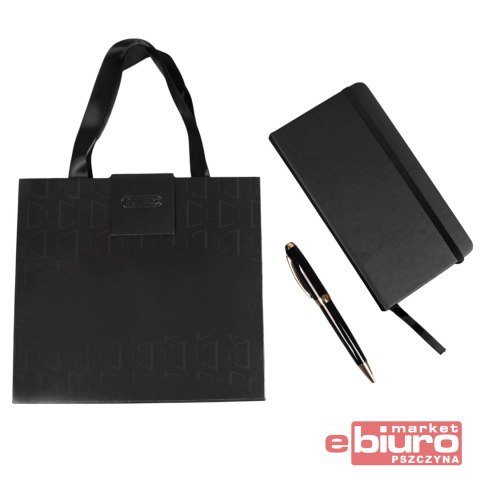 DŁUGOPIS + NOTES W ETUI PREMIUM CZARN/ZŁOTY CRESCO