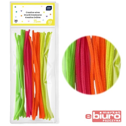 DRUCIKI KREATYWNE 30CM 32SZT NEON INTERDRUK