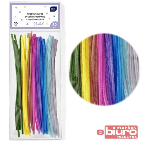 DRUCIKI KREATYWNE 30CM 32SZT PASTEL INTERDRUK