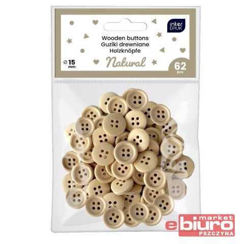 GUZIKI NATURALNE 62SZT INTERDRUK