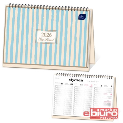 KALENDARZ NA BIURKO TYGODNIOWY PASKI INTERDRUK