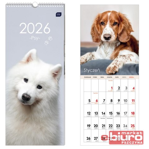 KALENDARZ PASKOWY 17X41CM PSY INTERDRUK