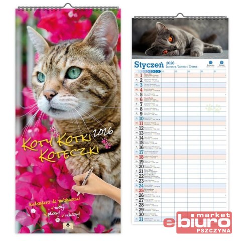 KALENDARZ PASKOWY SZEROKI KPS V6 KOTY PAN KALENDA