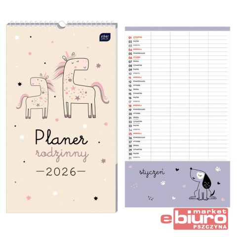 KALENDARZ PLANER RODZINNY 25X43 PICCOLO INTERDRUK