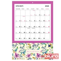KALENDARZ ŚCIENNY Z KIESZ 28X40CM BLOSSOM INTERDRU