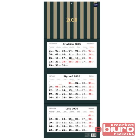 KALENDARZ TRÓJDZIELNY 82,5X34CM PASKI INTERDRUK