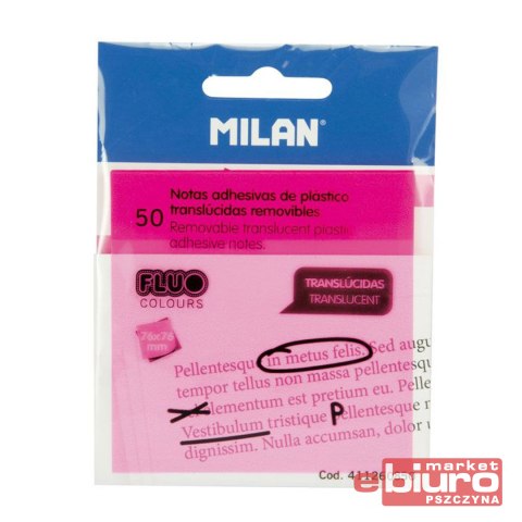 KARTECZKI FLUO RÓŻ 76X76 MM 50 SZT 411260850