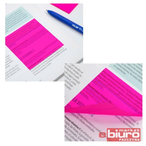 KARTECZKI FLUO RÓŻ 76X76 MM 50 SZT 411260850