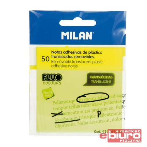 KARTECZKI FLUO ŻÓŁTE 76X76MM 50 SZT 411261050