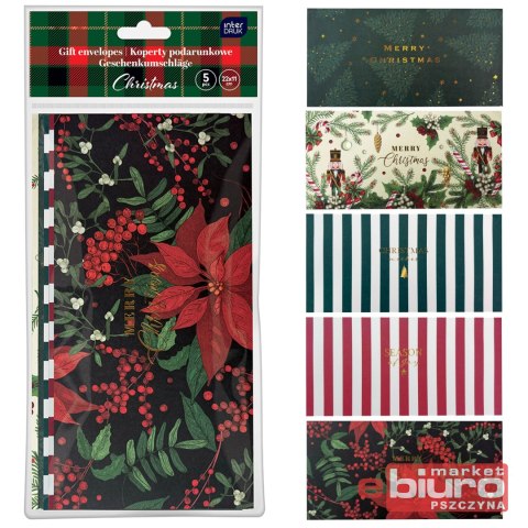 KOPERTY PODAR. 22X11CM 5SZT CHRISTMAS INTERDUK