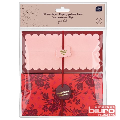 KOPERTY PODAR. DŁUGIE Z GUMKĄ 2SZT GOLD INTERDRUK