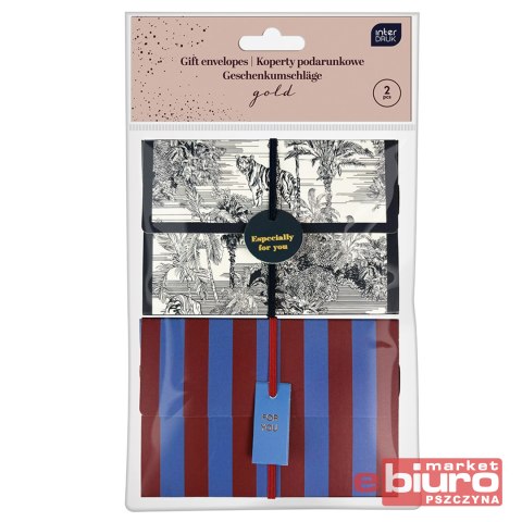 KOPERTY PODAR. Z GUMKĄ 2SZT GOLD INTERDRUK