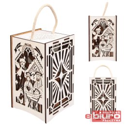 LAMPION ADWENTOWY DREWNIANY NA RORATY LED CRESCO